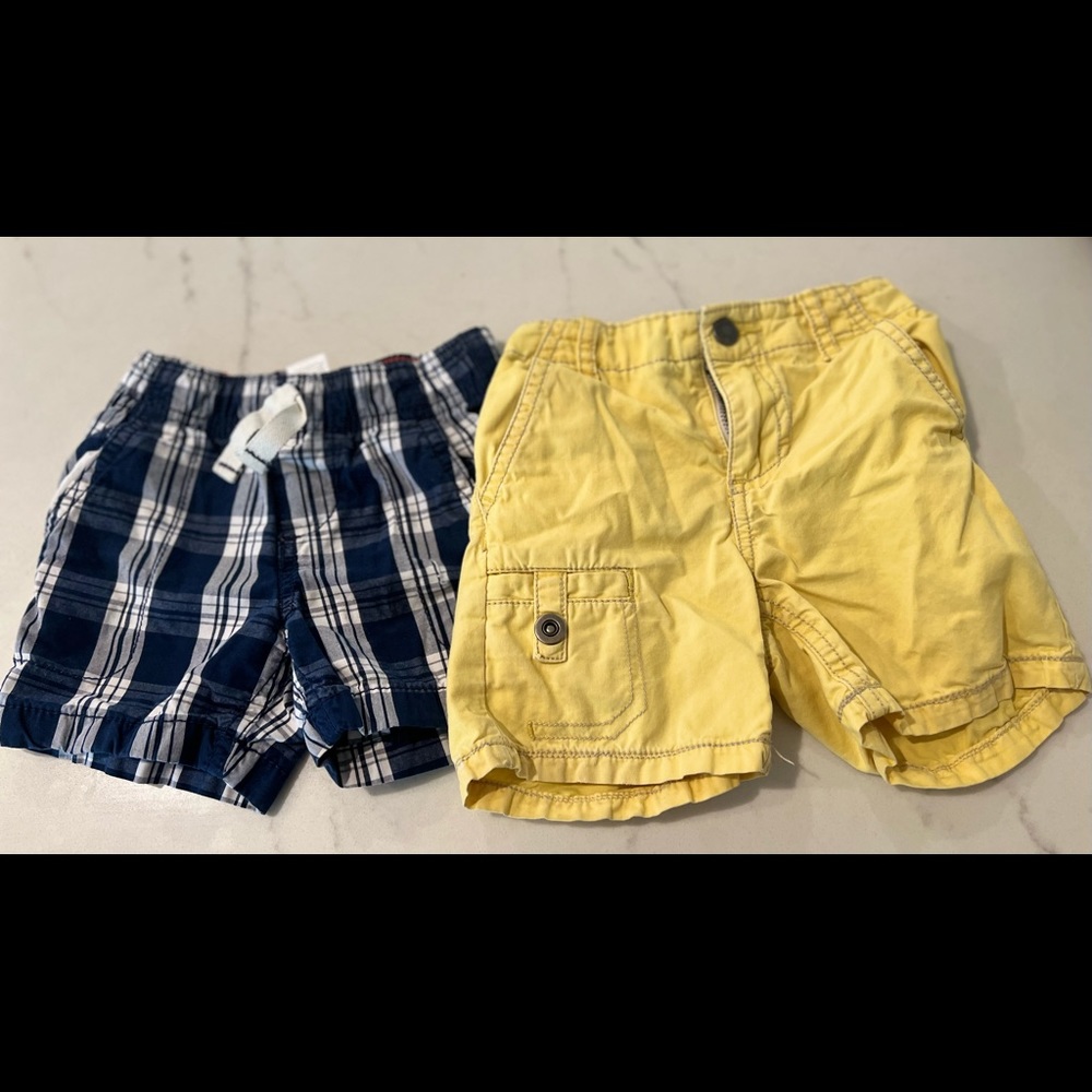 2 pair play shorts, 12M